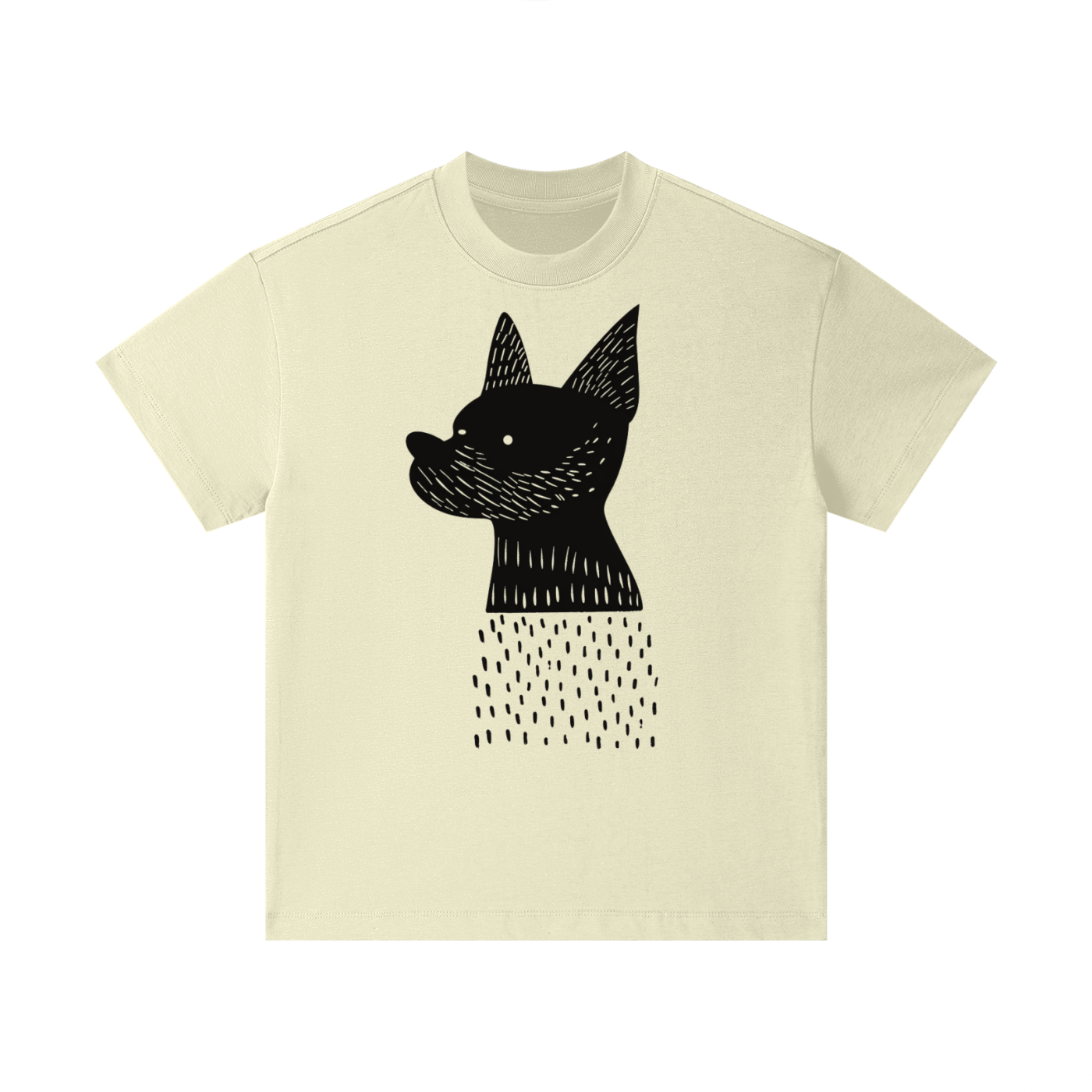 Abstract dog illustration printed on cotton kids t-shirt