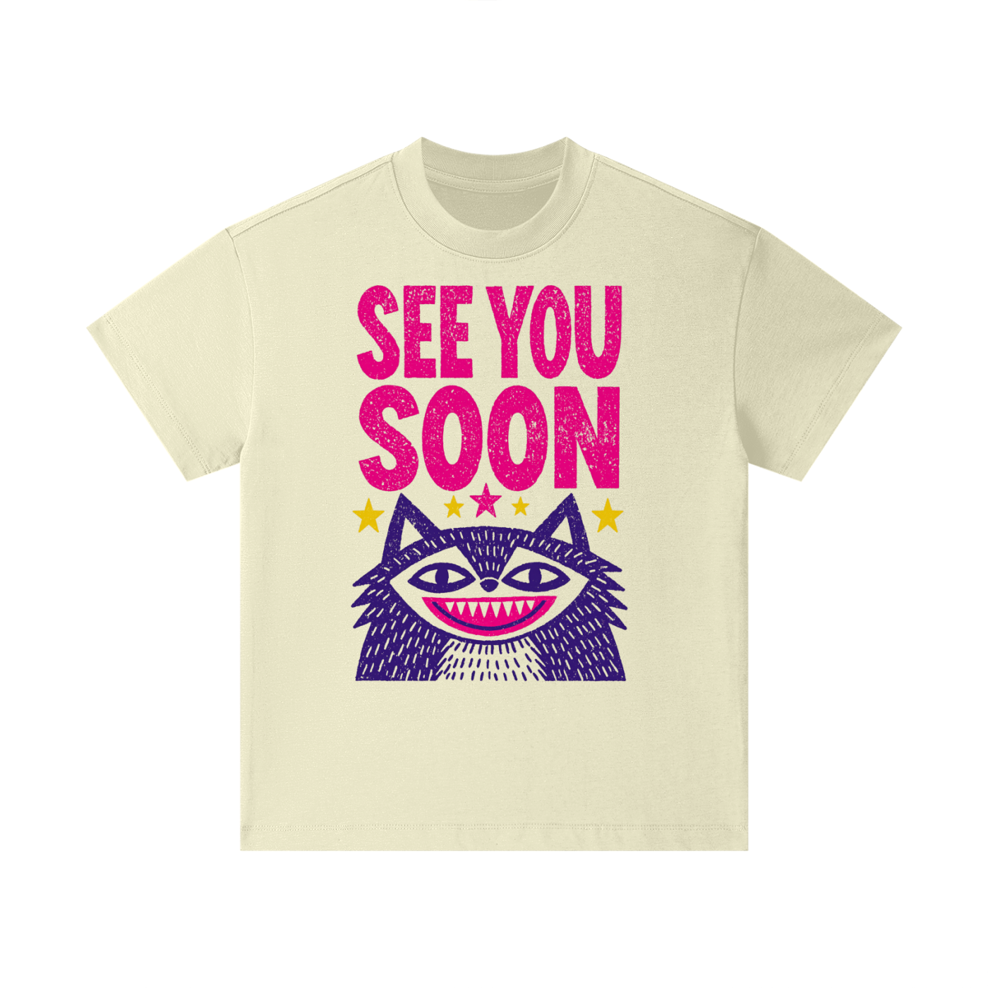 Colorful cat graphic printed on cotton kids t-shirt