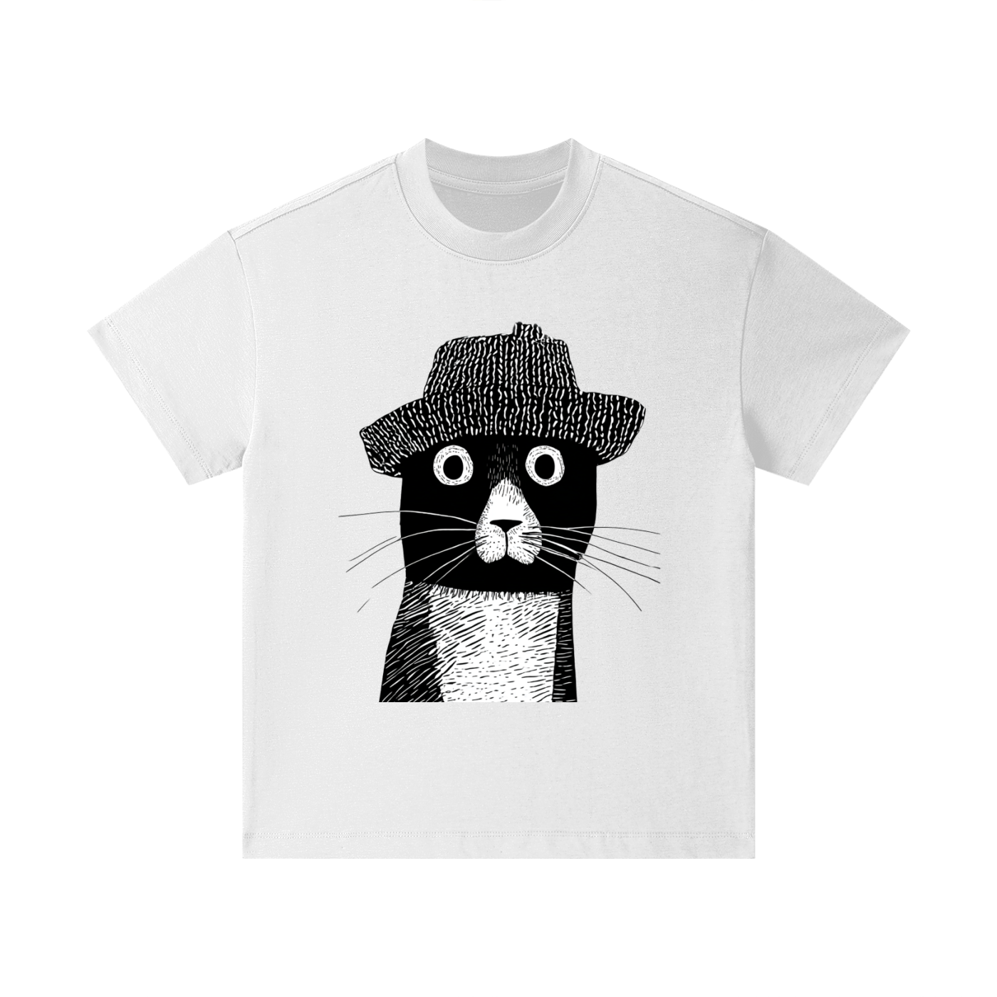 Playful cat graphic printed on cotton kids t-shirt