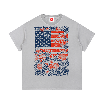 Floral Americana Flag Tee