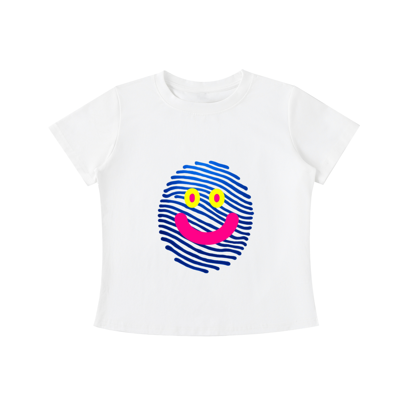 Smile Print Vintage Wash Slim Fit T-shirt