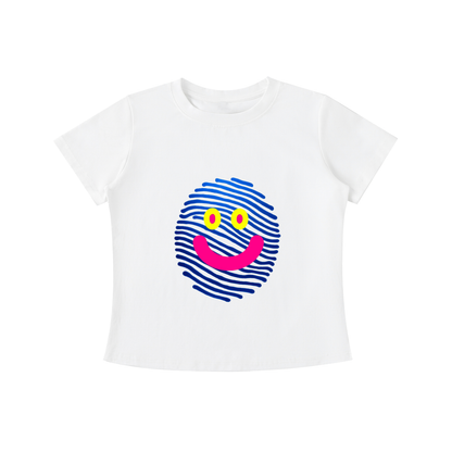 Smile Print Vintage Wash Slim Fit T-shirt