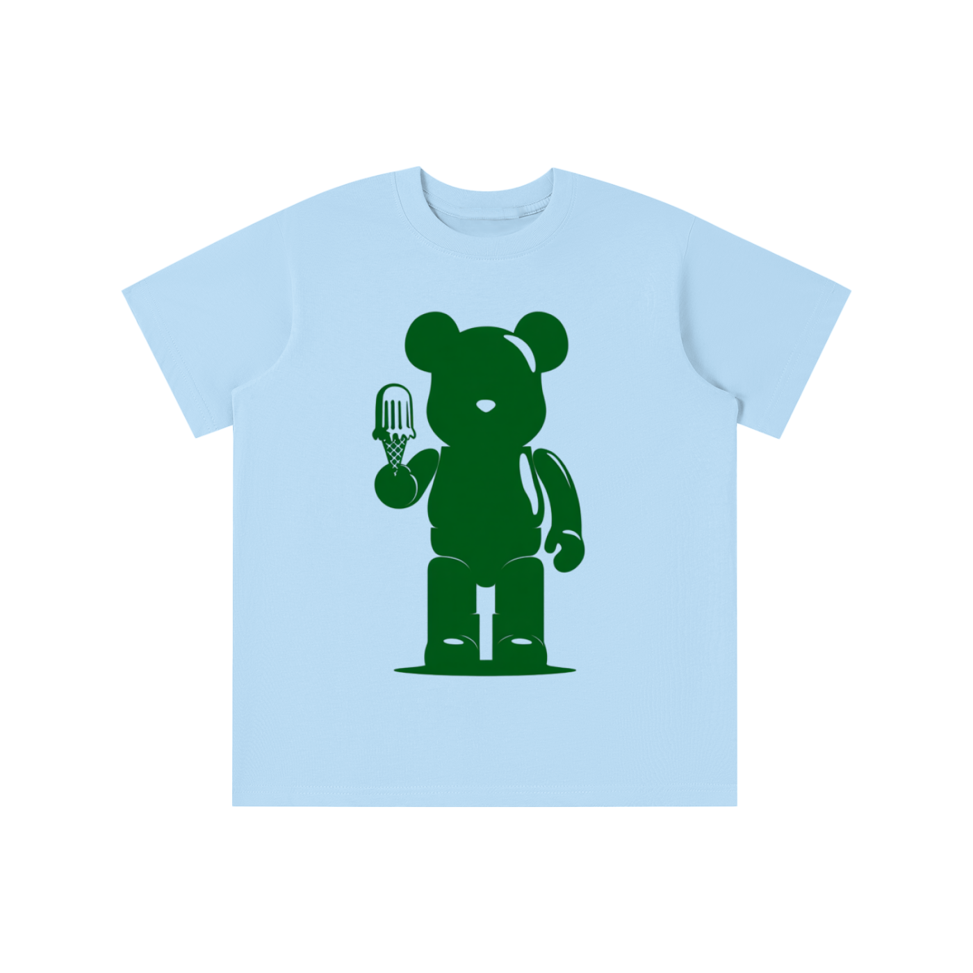 Green Teddy Ice Cream graphic t-shirt featuring playful teddy bear artwork inspired by creativity and fun design.
