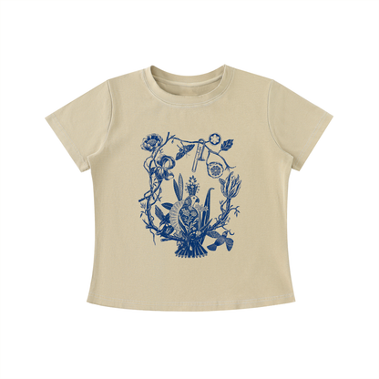 Vintage Bluebird Floral Slim Tee