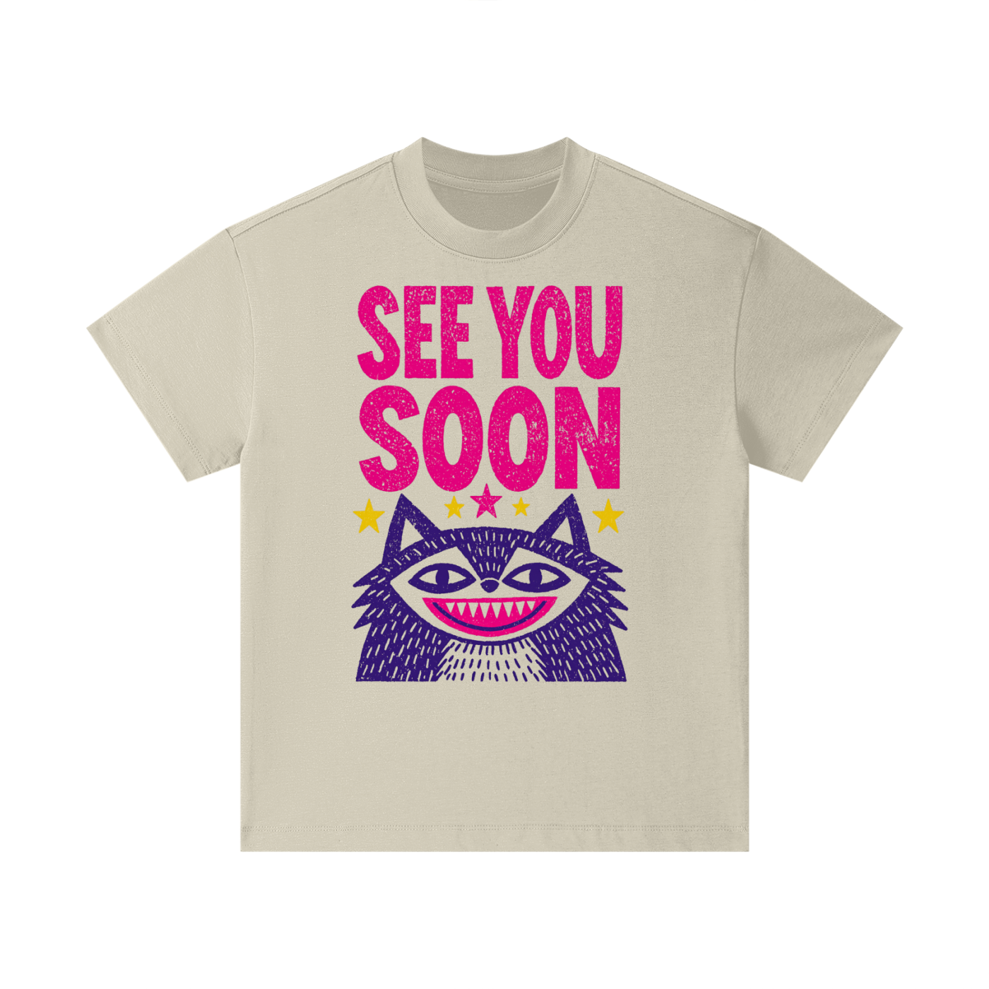 Colorful cat graphic printed on cotton kids t-shirt