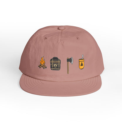 Camping Icons Surf Cap | Del Lago Greenwich Flat Brim Hat