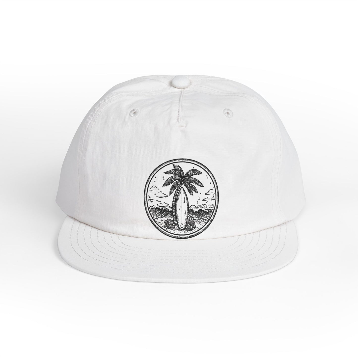 Surf Cap — Palm Tree Beach Patch Hat