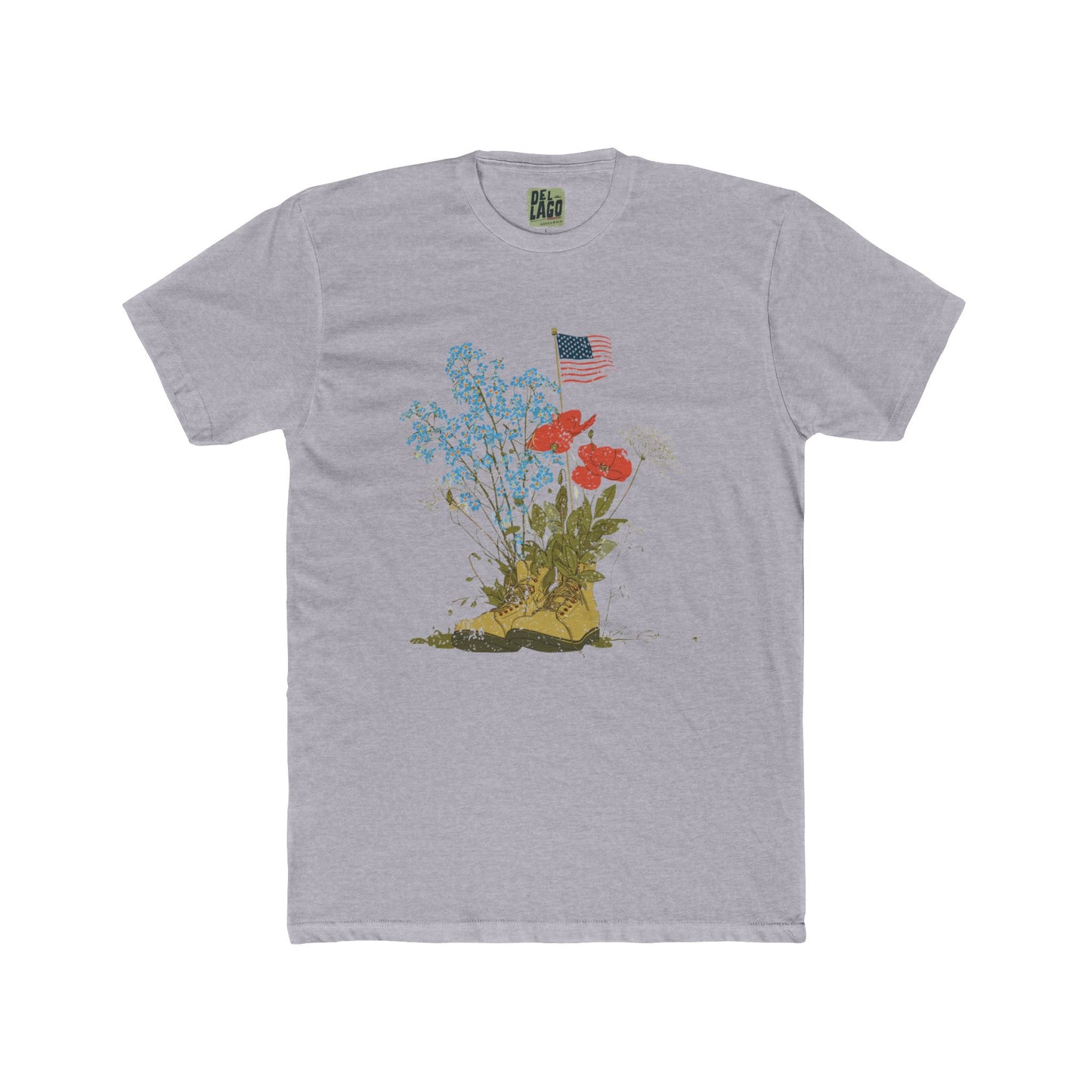 Floral American Flag Crew Tee