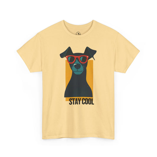 Stay Cool Dog Unisex Heavy Cotton Tee - Fun & Stylish Pet Lover Shirt image 0