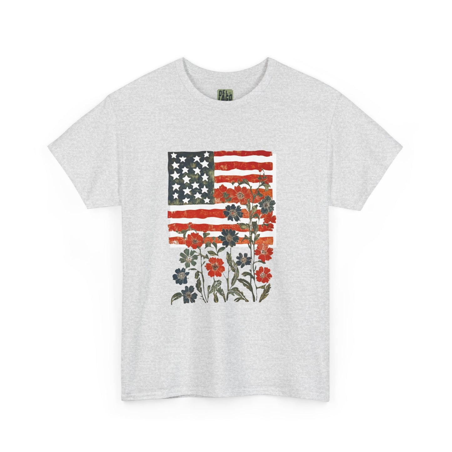 Vintage Floral American Flag Tee image 3