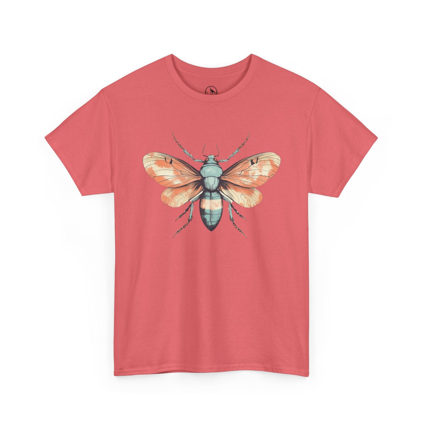 Nature-Inspired Unisex Heavy Cotton Tee with Vintage Bee Design