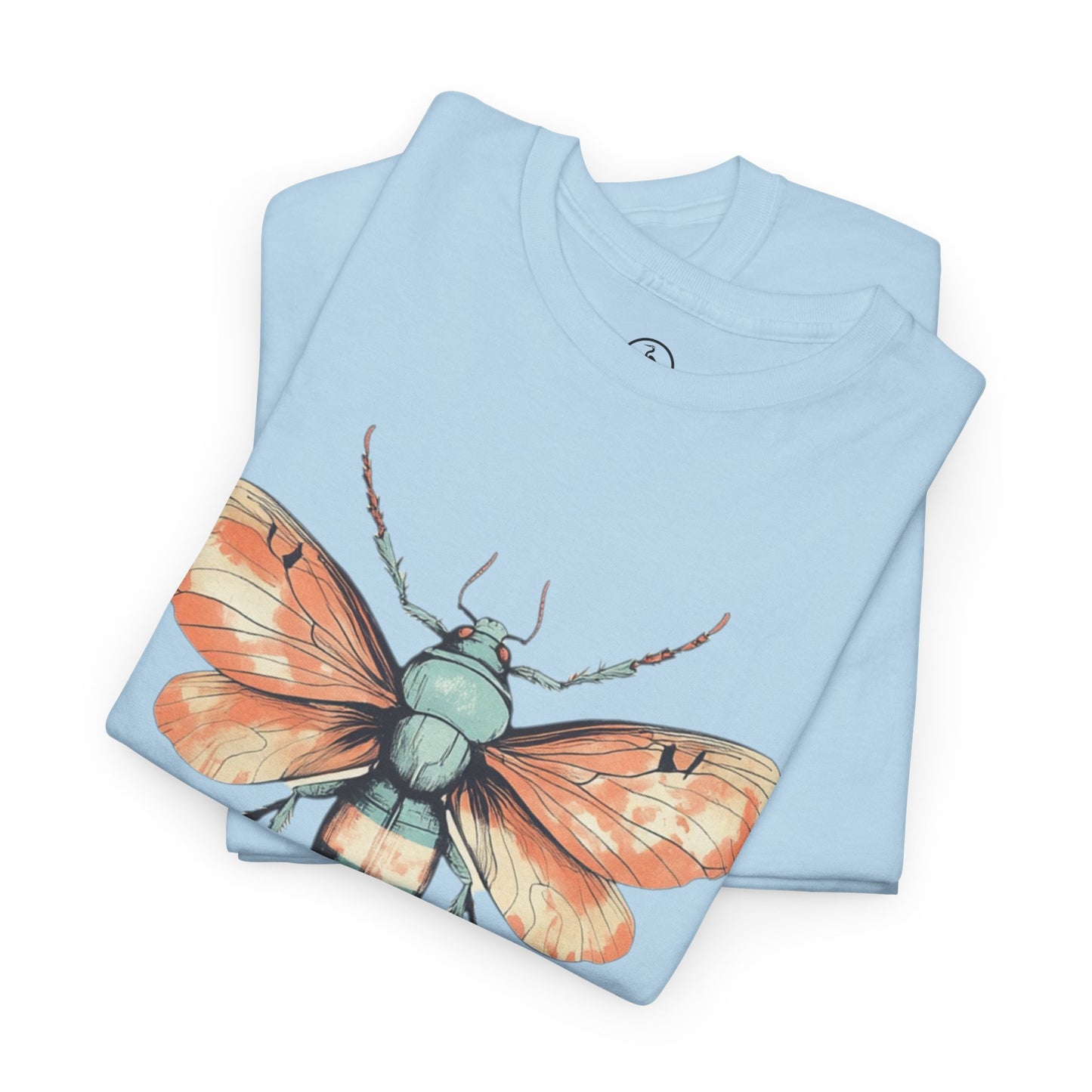 Nature-Inspired Unisex Heavy Cotton Tee with Vintage Bee Design
