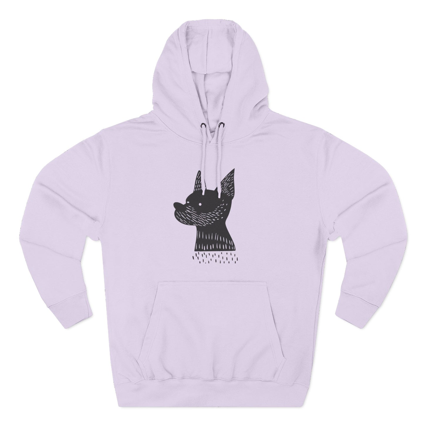 Minimalist Dog Silhouette Hoodie – Linocut Style Graphic Sweatshirt