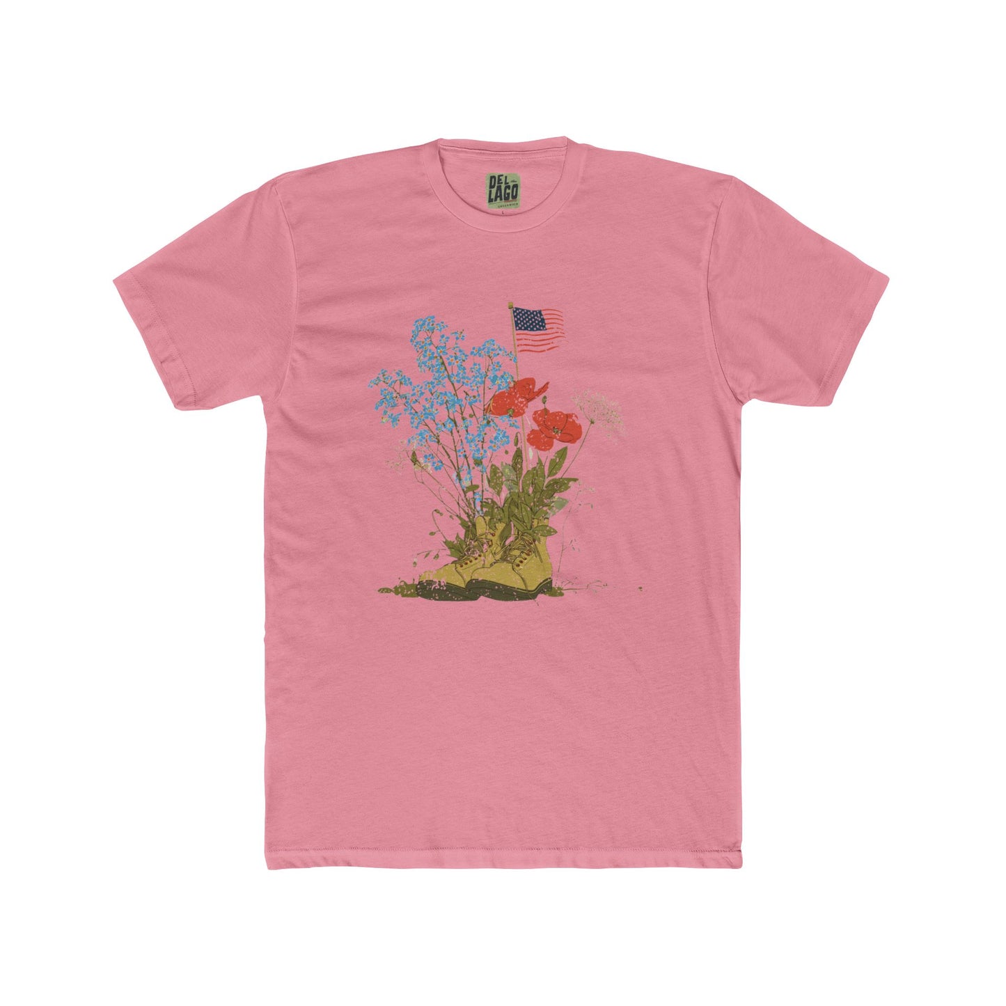 Floral American Flag Crew Tee