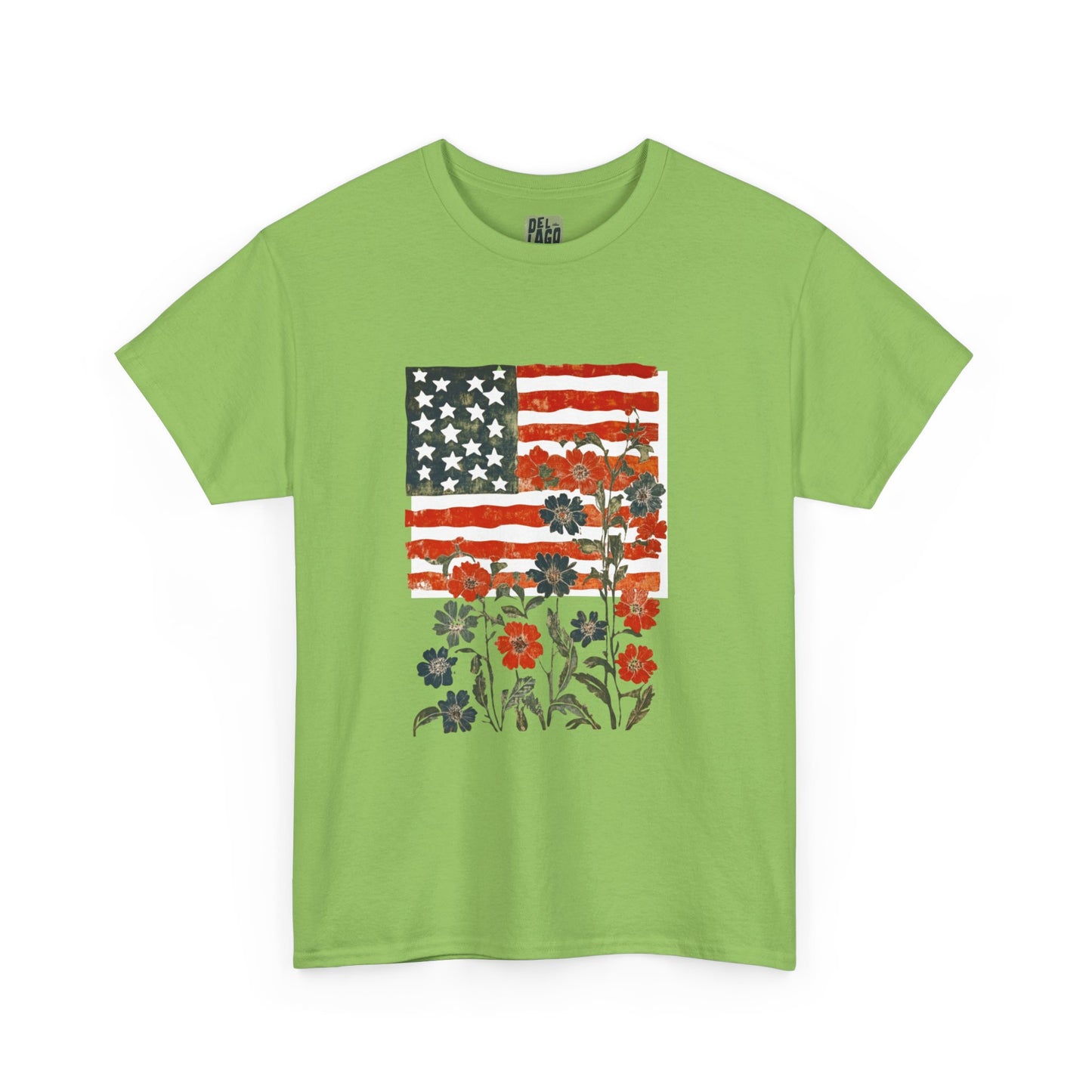 Vintage Floral American Flag Tee image 13