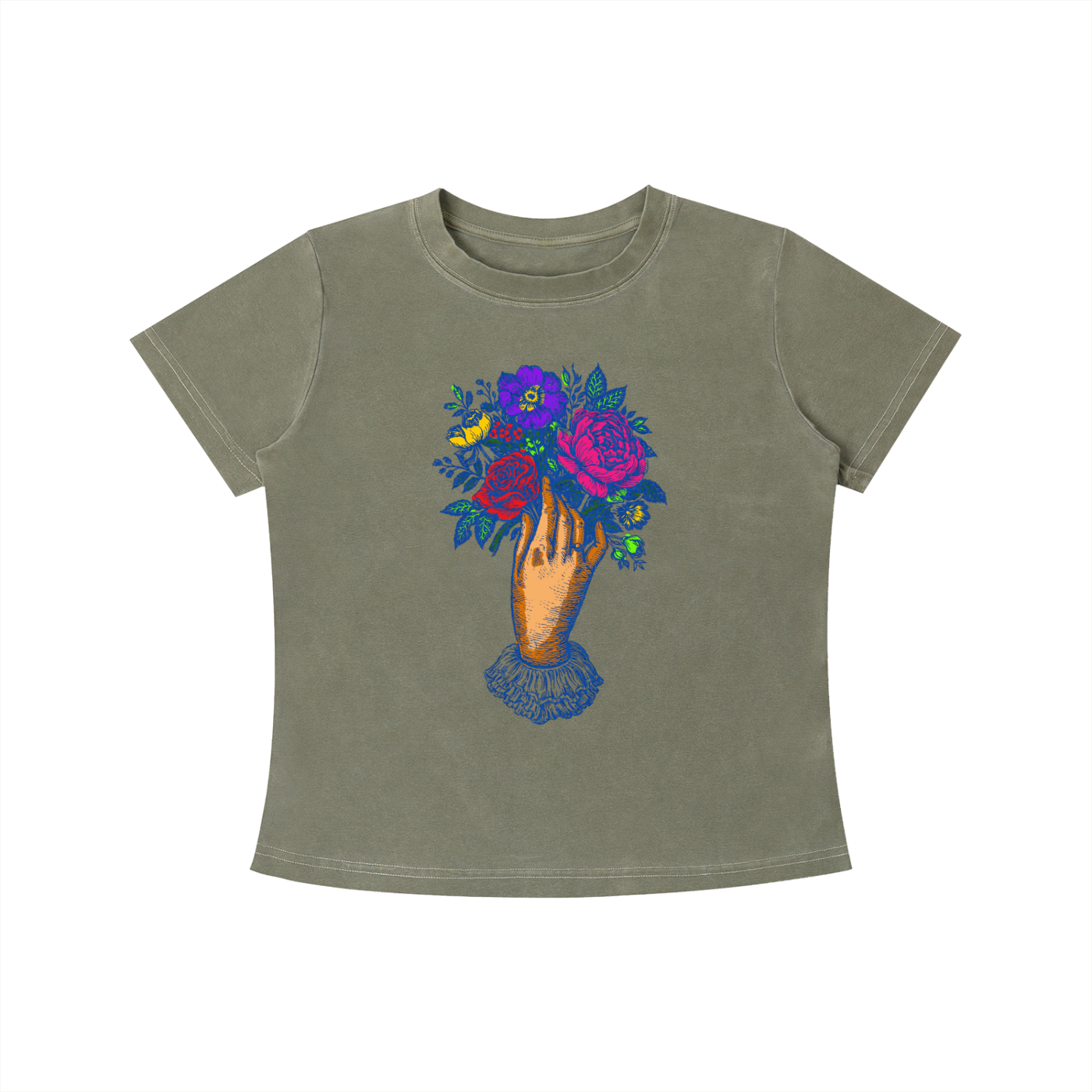 Floral Hand Graphic Slim Fit Tee