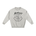 A light heather gray crewneck sweatshirt with a black graphic print on the front featuring a moon face, the text 'MOONLIGHT', and 'WE FIX WHAT DAYLIGHT MISSED'.