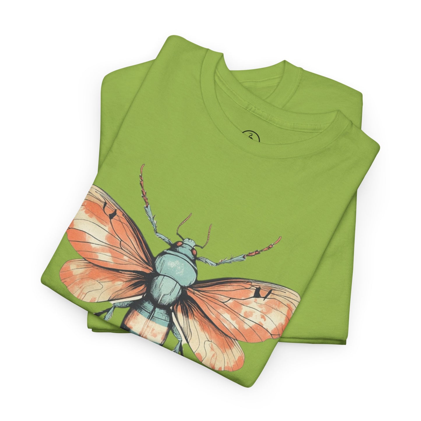 Nature-Inspired Unisex Heavy Cotton Tee with Vintage Bee Design