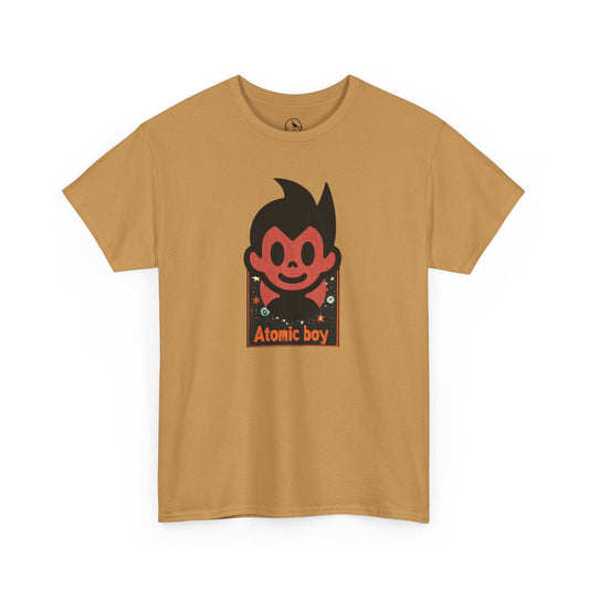 Atomic Boy Unisex Heavy Cotton Tee - Retro Cartoon Graphic T-Shirt image 0