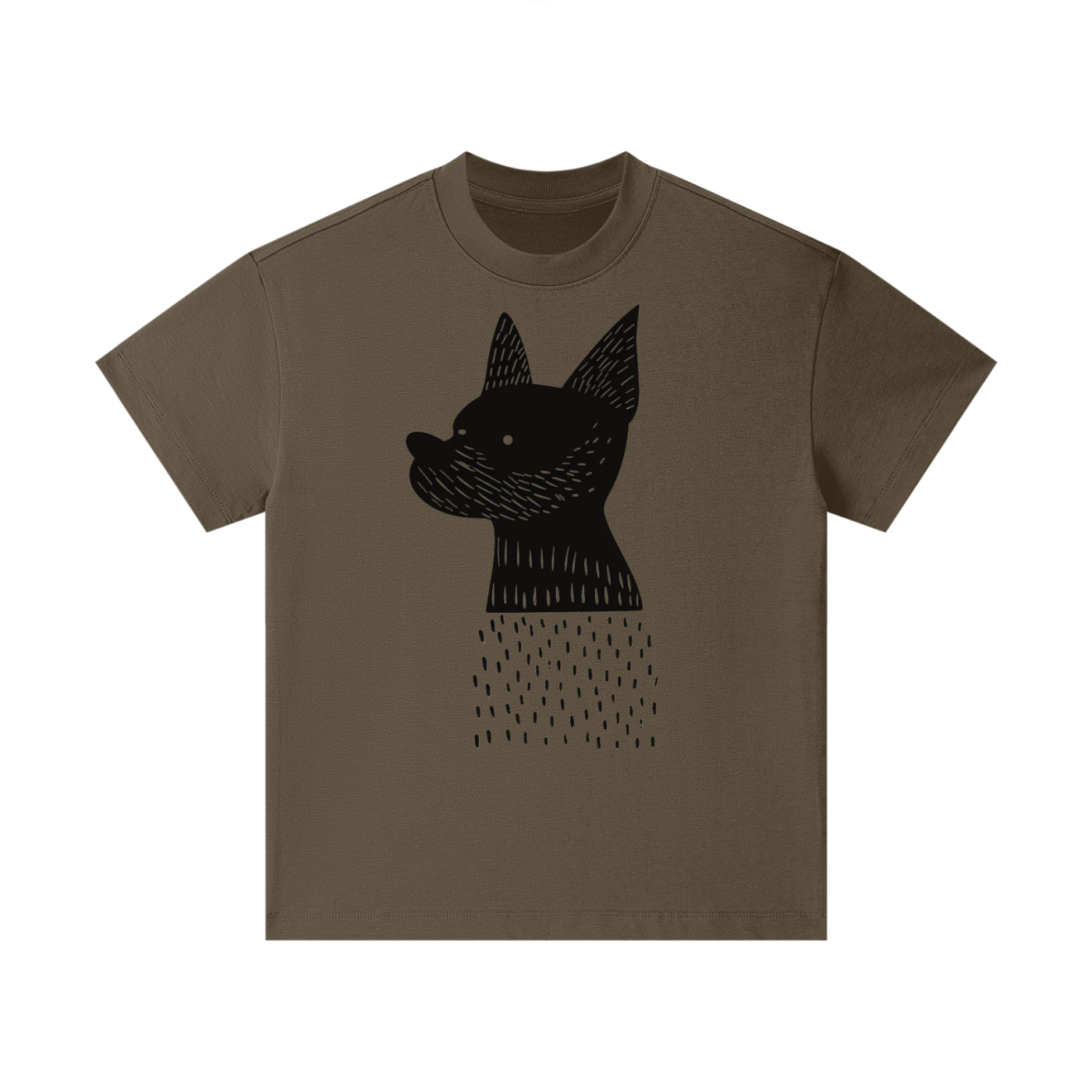 Abstract dog illustration printed on cotton kids t-shirt