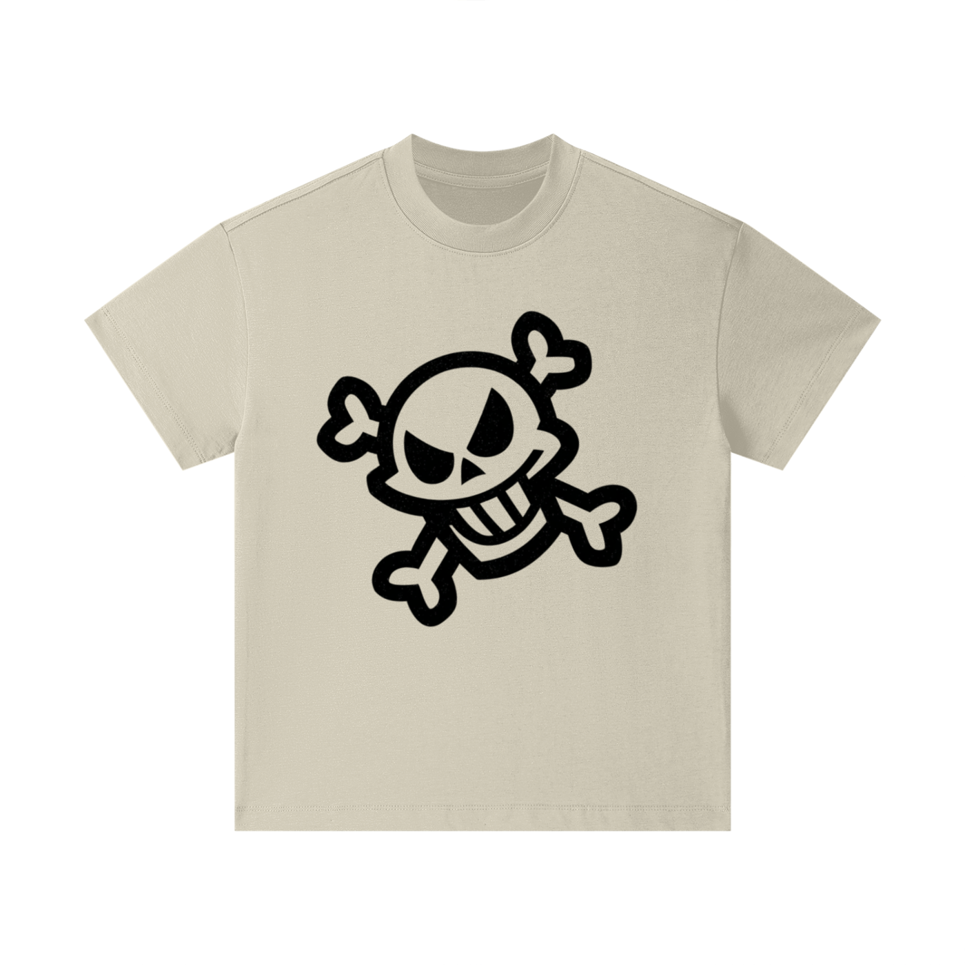 Pirate-inspired skull graphic printed on cotton kids t-shirt