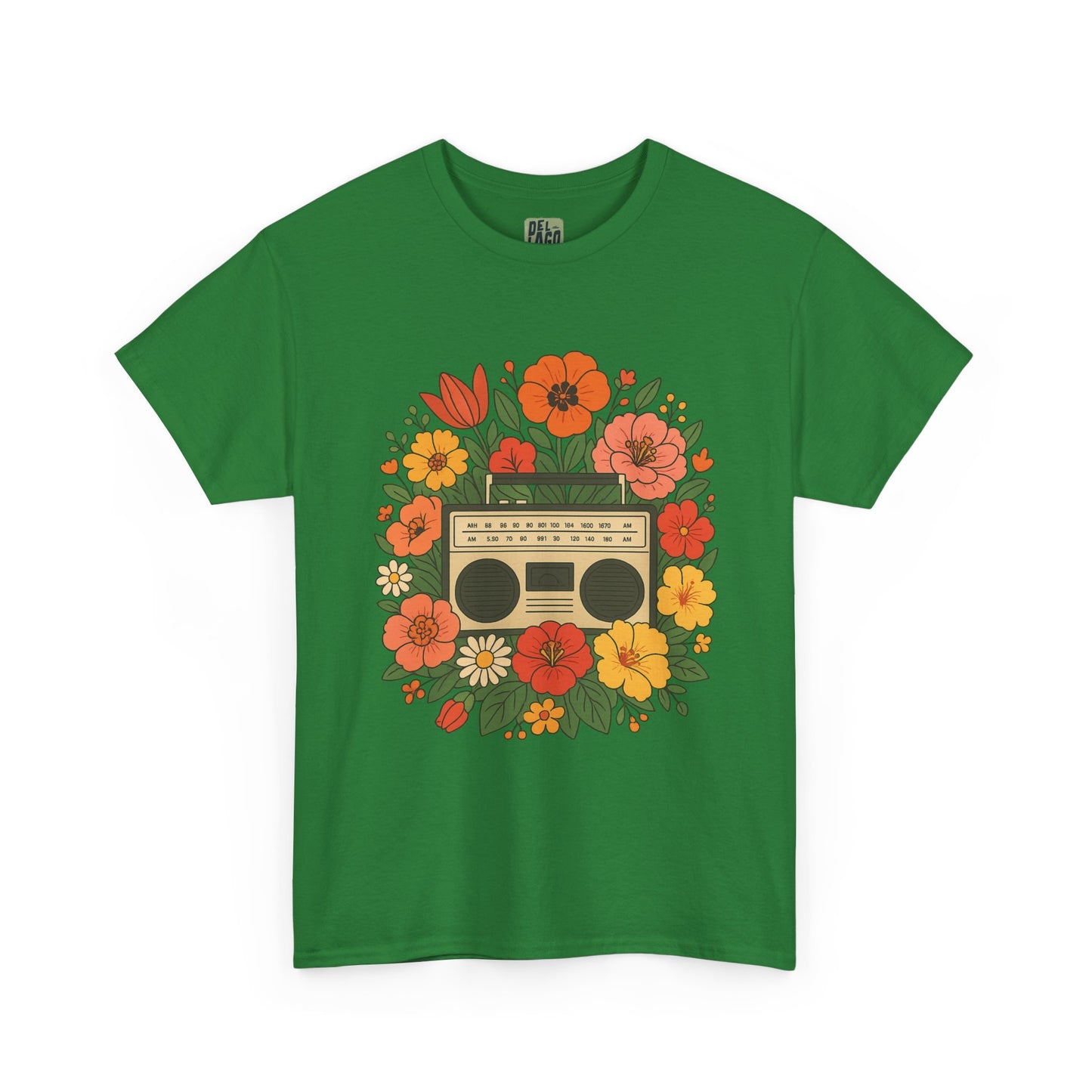 Vintage Floral Boombox Unisex Heavy Cotton Tee