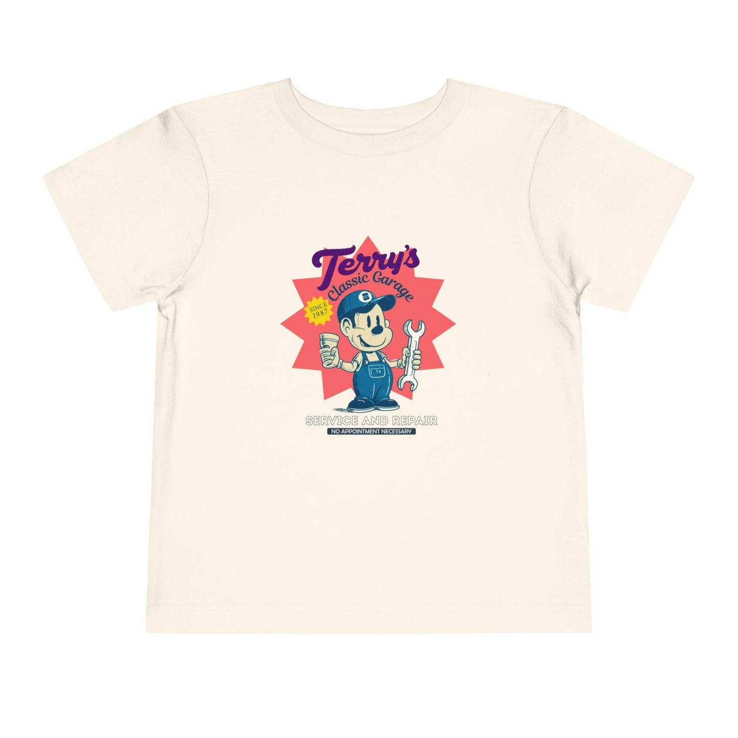 Toddler Graphic Tee with "Terry's Garage" image 2