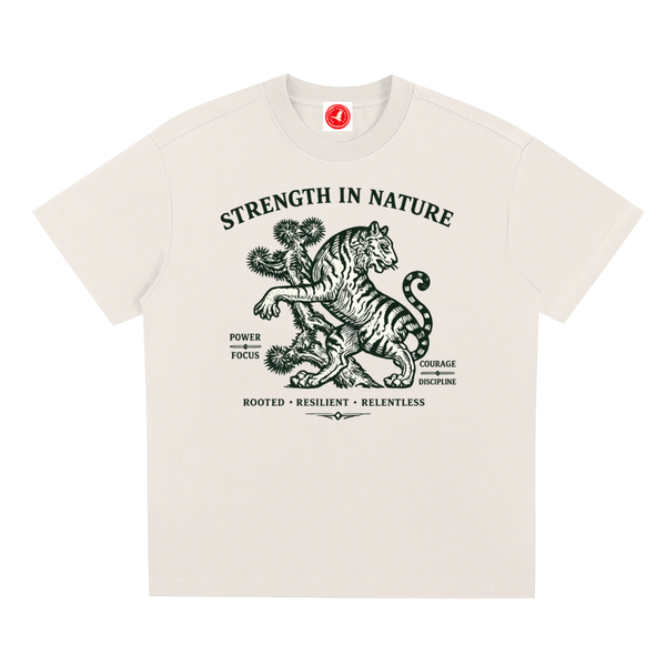 Nature-inspired graphic t-shirt featuring outdoor artwork celebrating resilience, growth, and natural beauty.