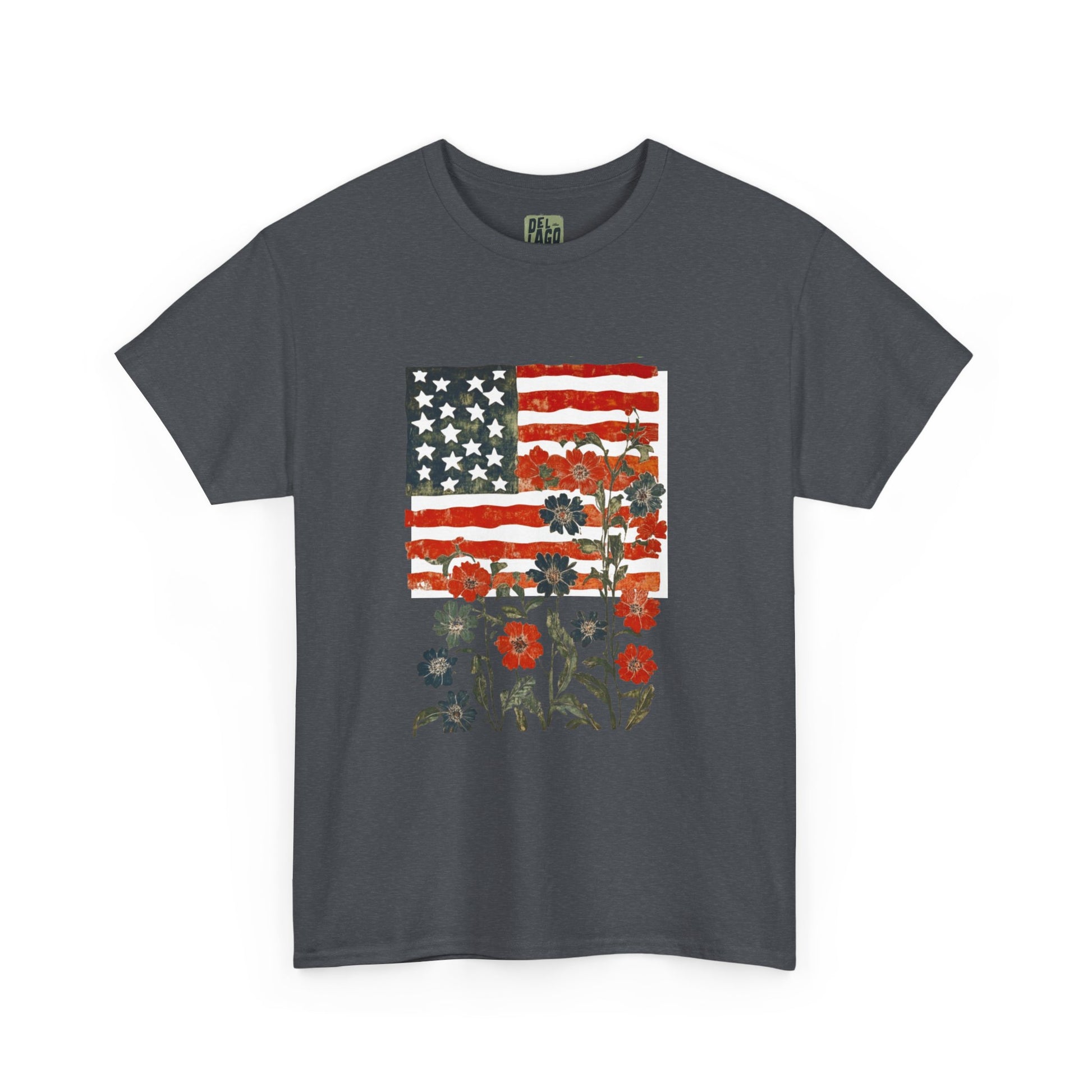 Vintage Floral American Flag Tee image 11