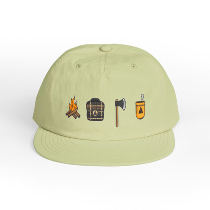 Camping Icons Surf Cap | Del Lago Greenwich Flat Brim Hat