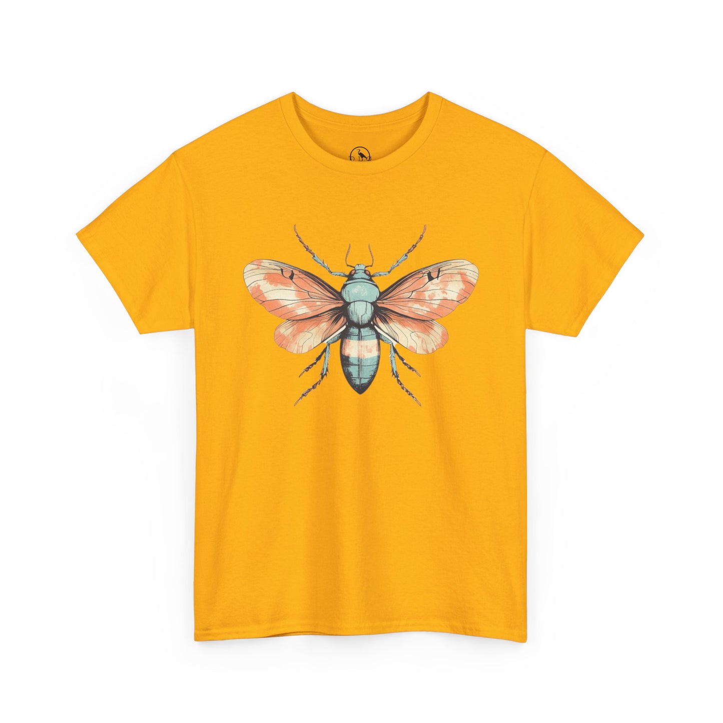 Nature-Inspired Unisex Heavy Cotton Tee with Vintage Bee Design