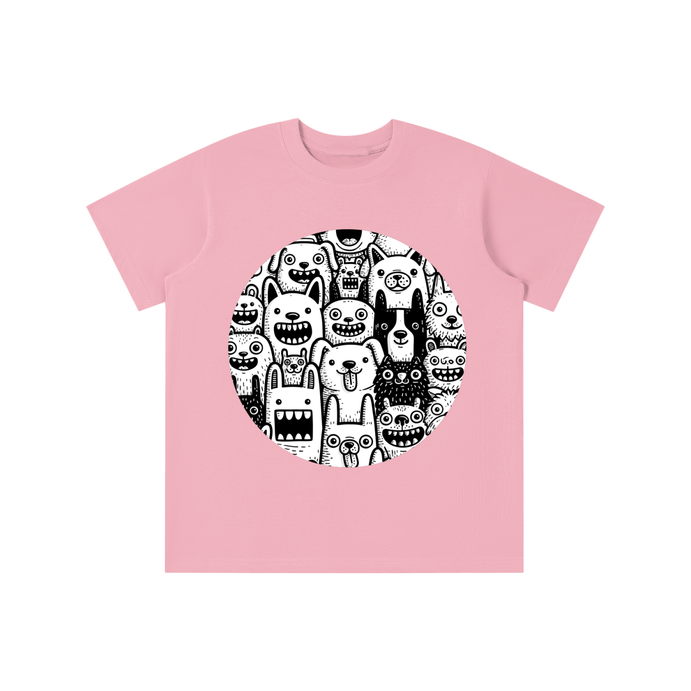 Monster Crowd graphic printed on cotton t-shirt available in multiple colors
