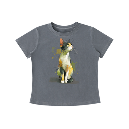 Watercolor Cat Graphic Tee