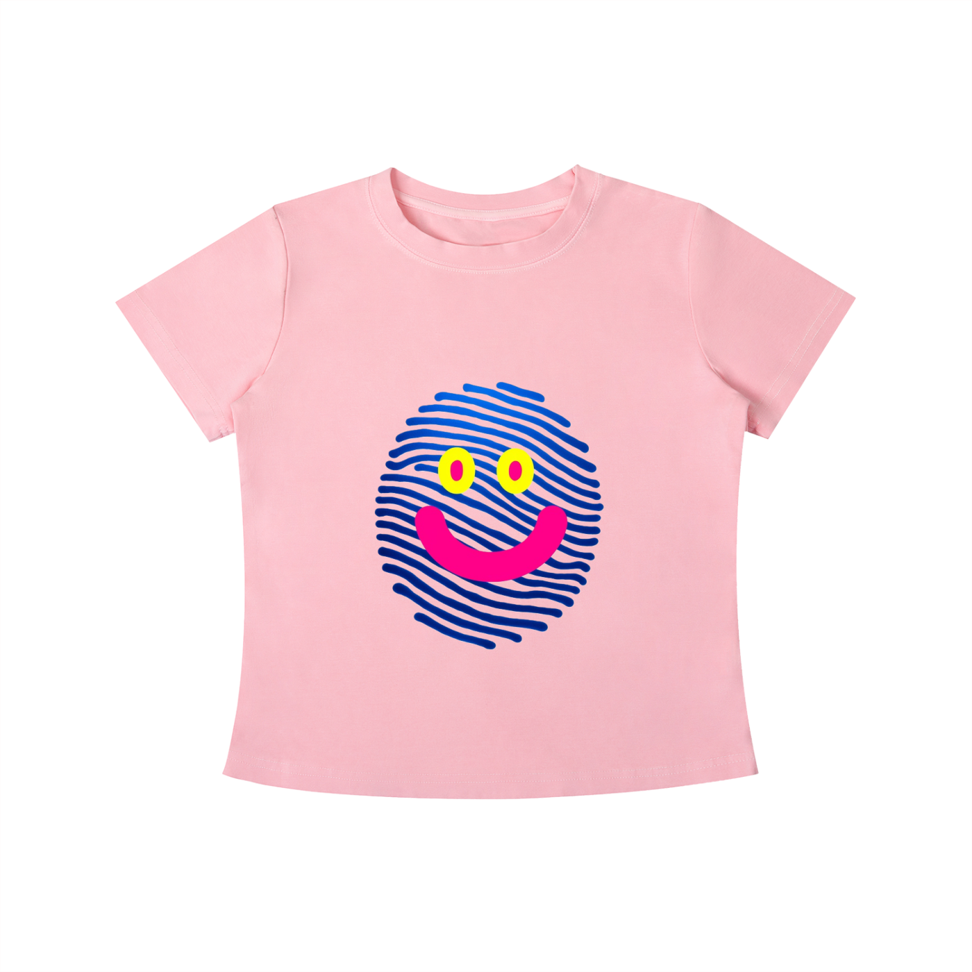 Smile Print Vintage Wash Slim Fit T-shirt