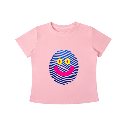 Smile Print Vintage Wash Slim Fit T-shirt