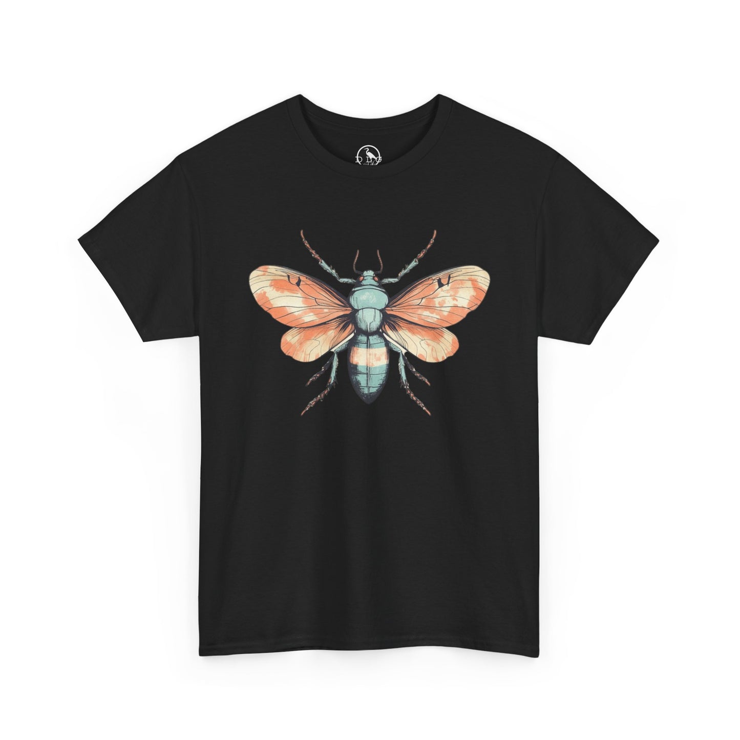 Nature-Inspired Unisex Heavy Cotton Tee with Vintage Bee Design