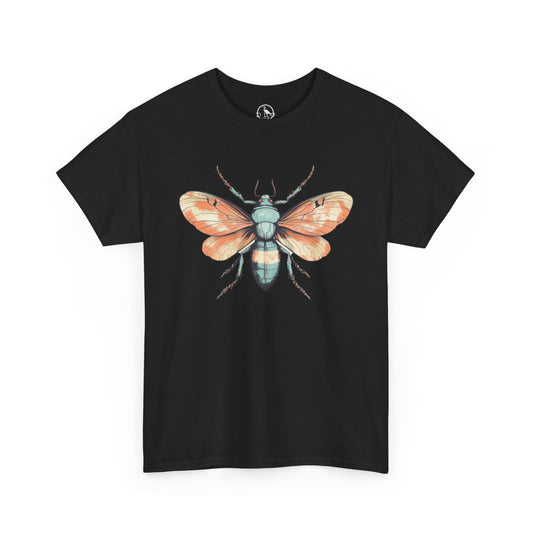 Nature-Inspired Unisex Heavy Cotton Tee with Vintage Bee Design