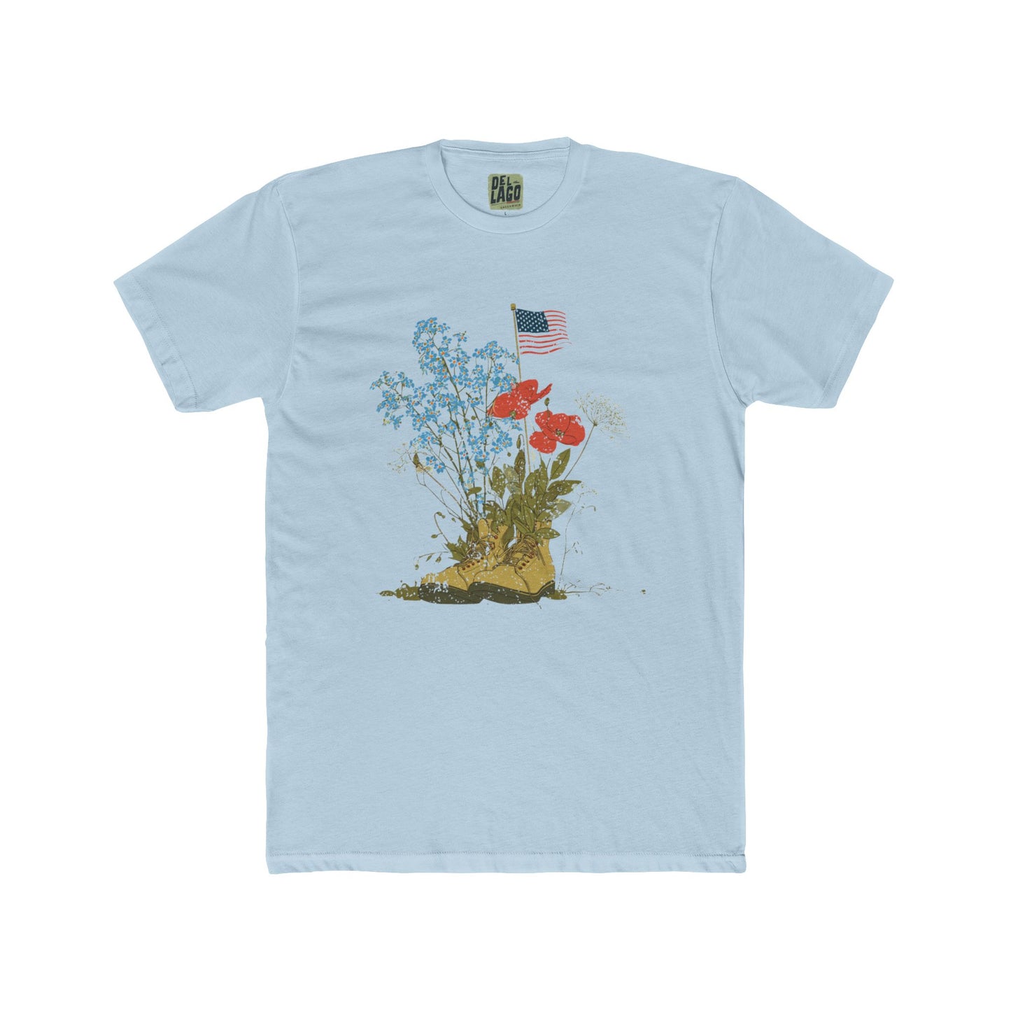 Floral American Flag Crew Tee