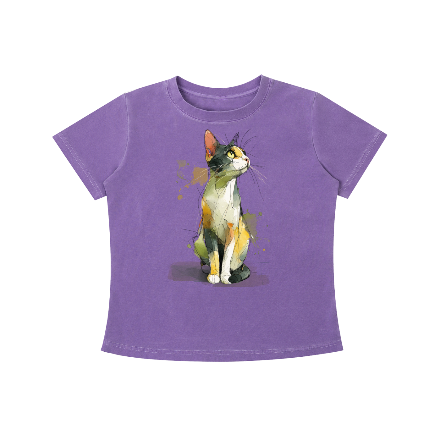 Watercolor Cat Graphic Tee