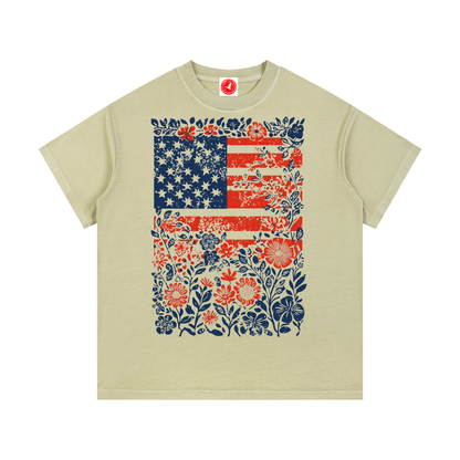 Floral Americana Flag Tee