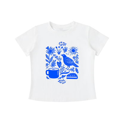 Indigo Morning Garden tee