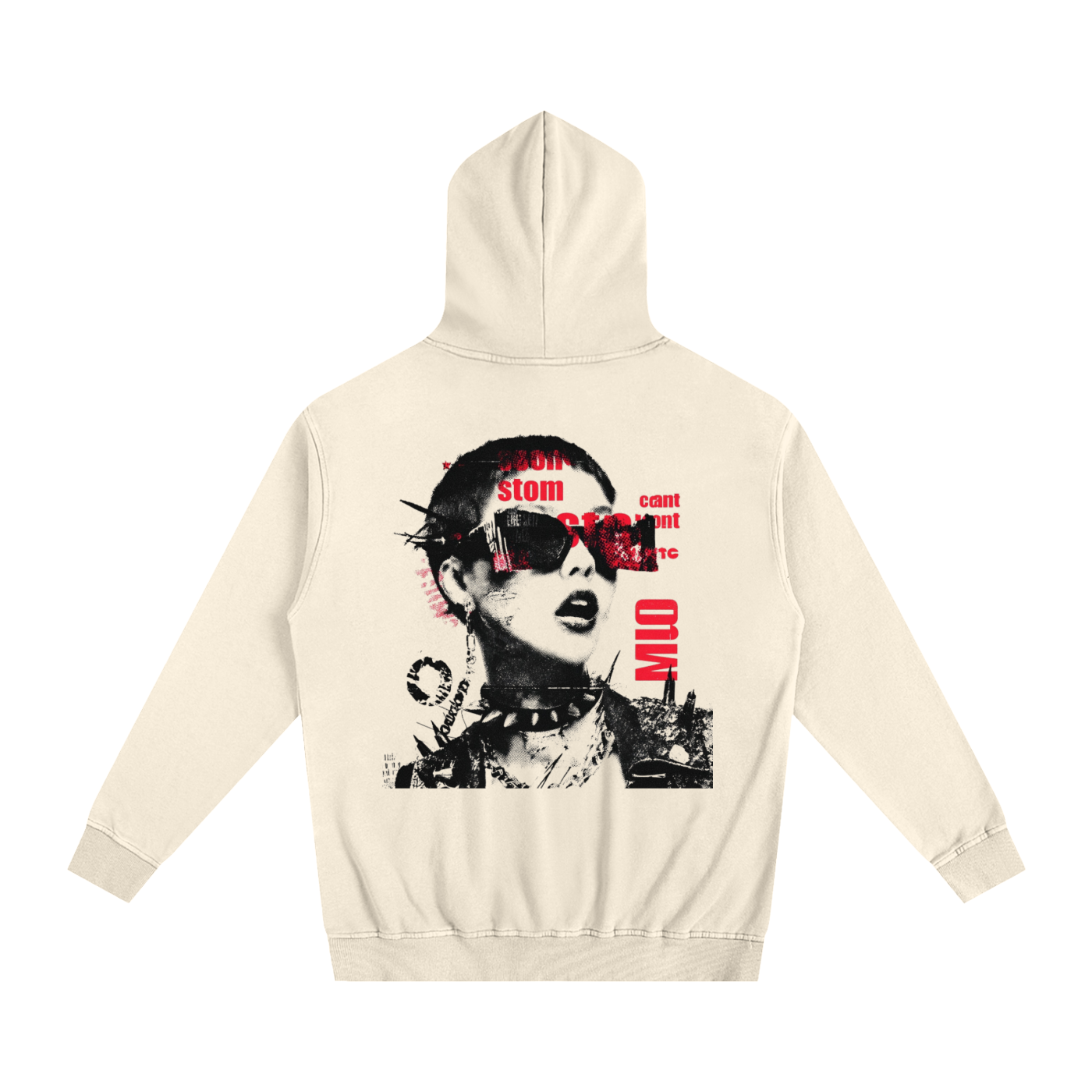 Distressed Portrait Graphic Hoodie