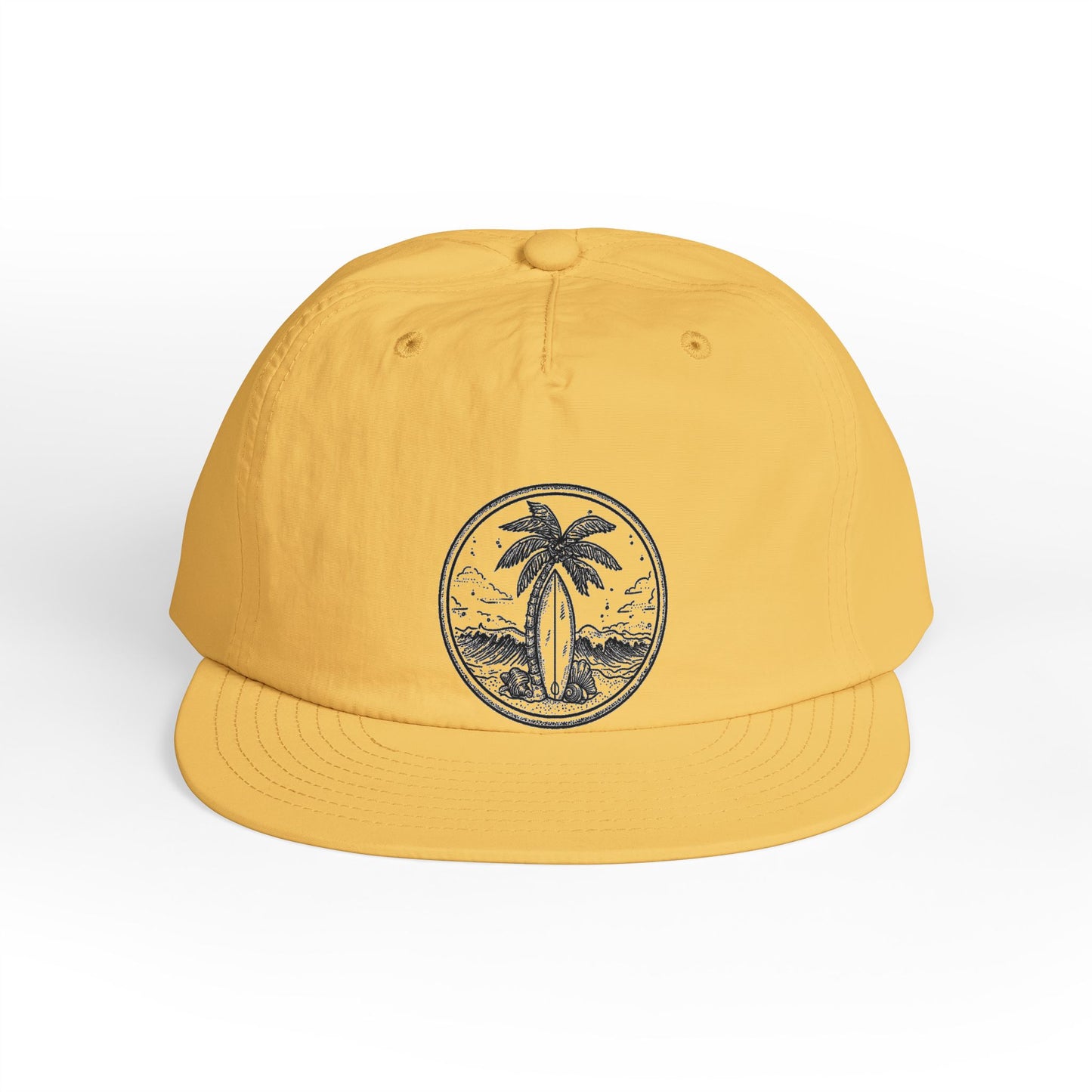 Surf Cap — Palm Tree Beach Patch Hat
