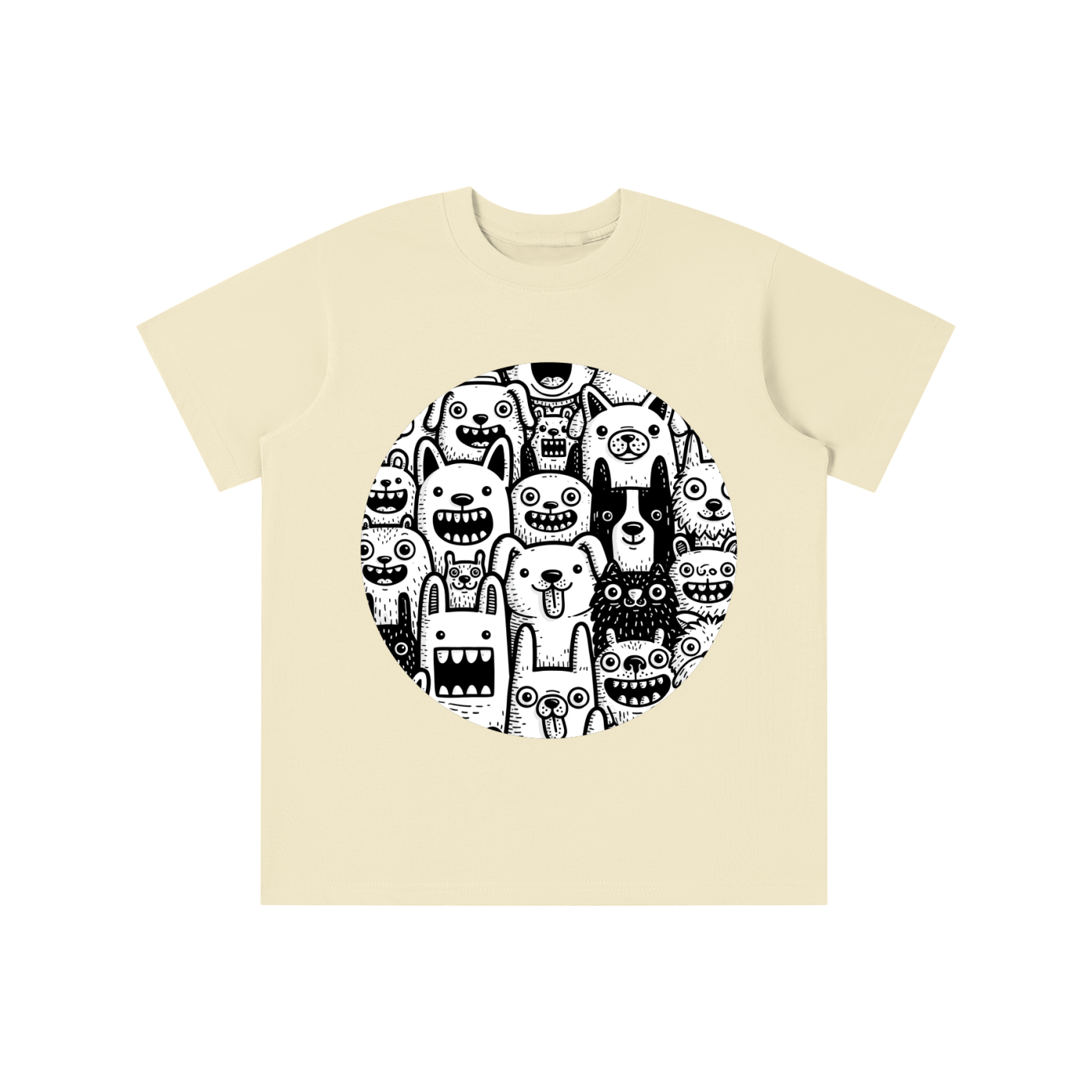Monster Crowd graphic printed on cotton t-shirt available in multiple colors
