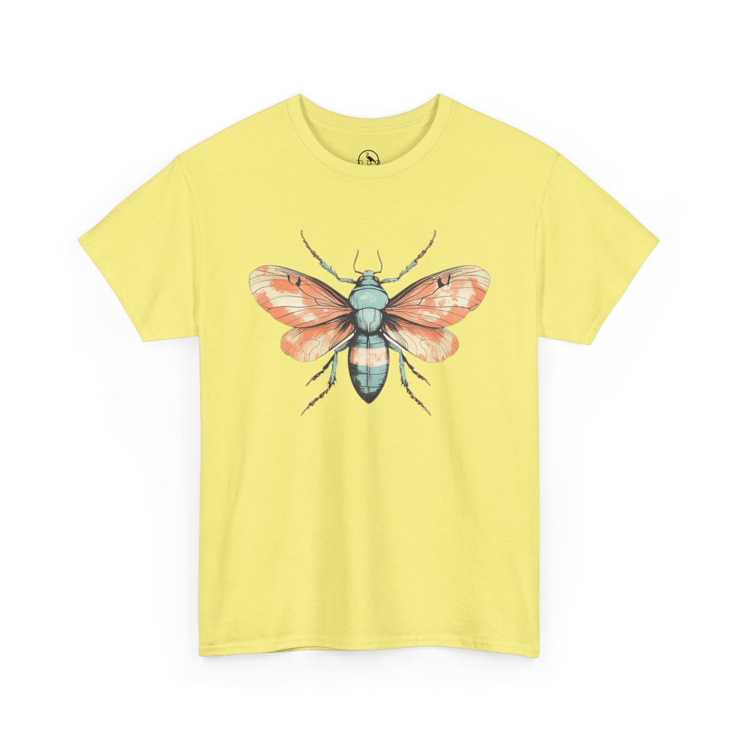 Nature-Inspired Unisex Heavy Cotton Tee with Vintage Bee Design