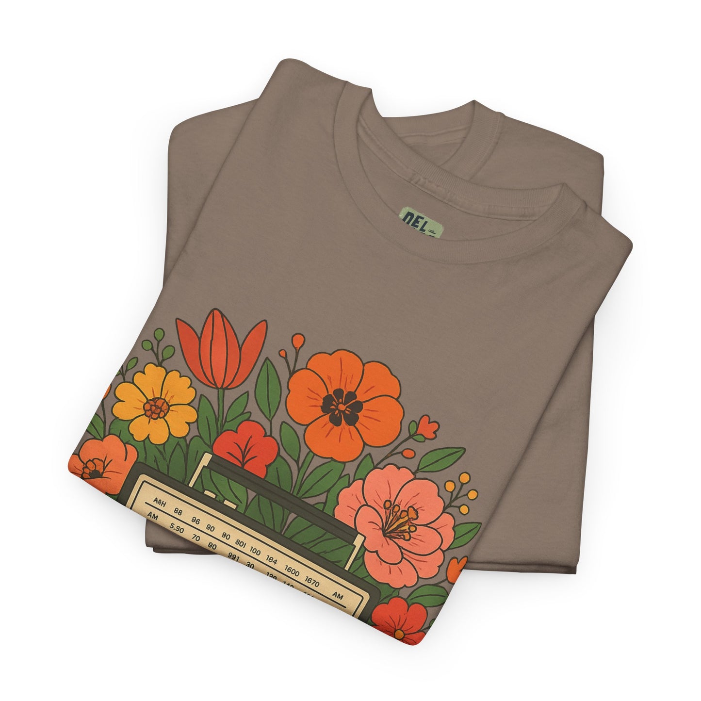 Vintage Floral Boombox Unisex Heavy Cotton Tee