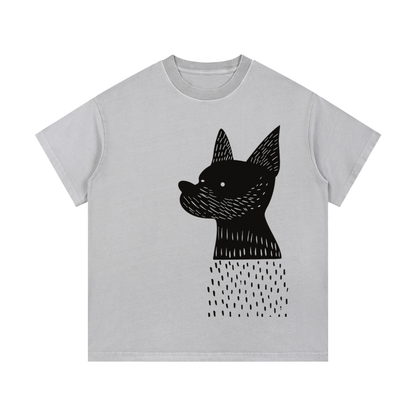 Gray Minimalist graphic t-shirt featuring retro-inspired artwork on a soft-washed cotton tee.