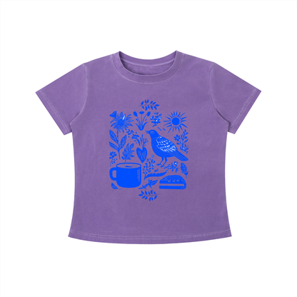 Indigo Morning Garden tee