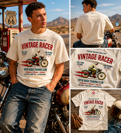Vintage Racer Tee – Open Road Touring Club Graphic T-Shirt