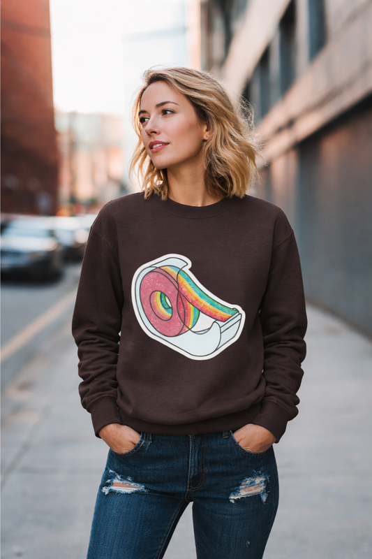 Rainbow Tape Dispenser Graphic Sweatshirt